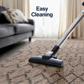 Ourika Moroccan Geometric Textured Weave Indoor/outdoor Round Rug